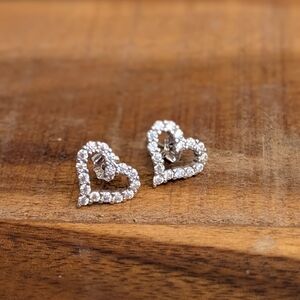 Moissanite Heart Shaped Earrings 0.8ct S925 Silver